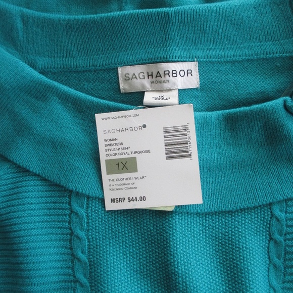 NWT - SAG HARBOR sweater - sz 1X - MSRP $44.00 - Picture 2 of 3